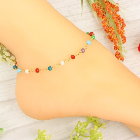 "Handmade Anklet – Elegant & Delicate Jewelry for Women | UNVRC1424 - Picture 9 of 10